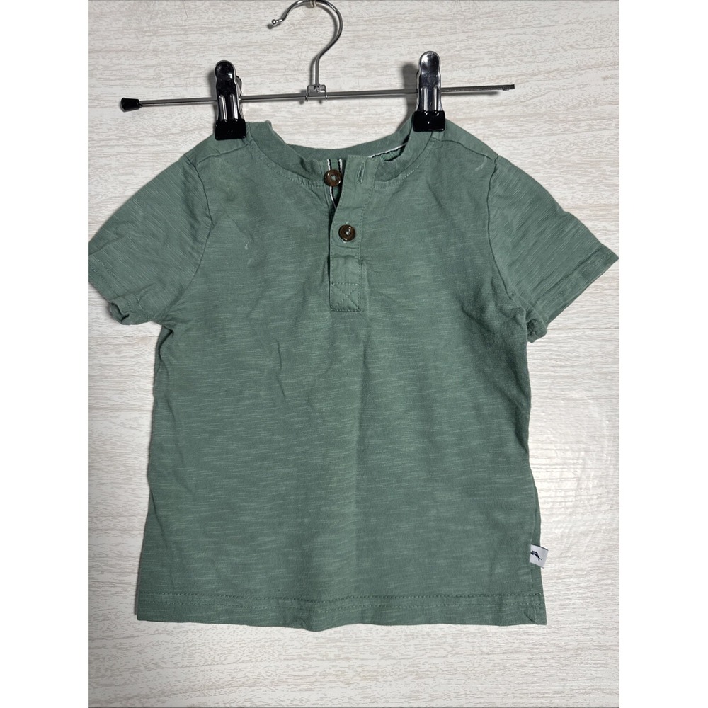Tommy Bahama Toddler Green Henley Sz 18 Mths